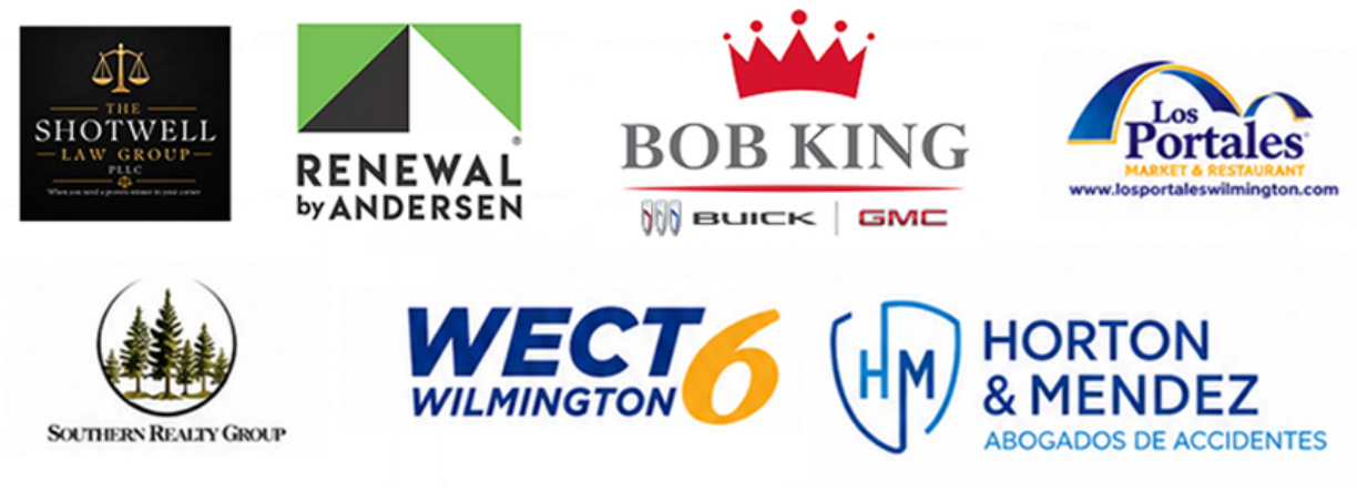 Festival sponsors from the official flyer: Shotwell Law Group, Renewal by Andersen, Bob King, Los Portales, Southern Realty Group, WECT Wilmington 6, and Horton and Mendez